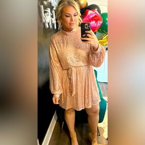 Rose Gold Sequin high neck dress